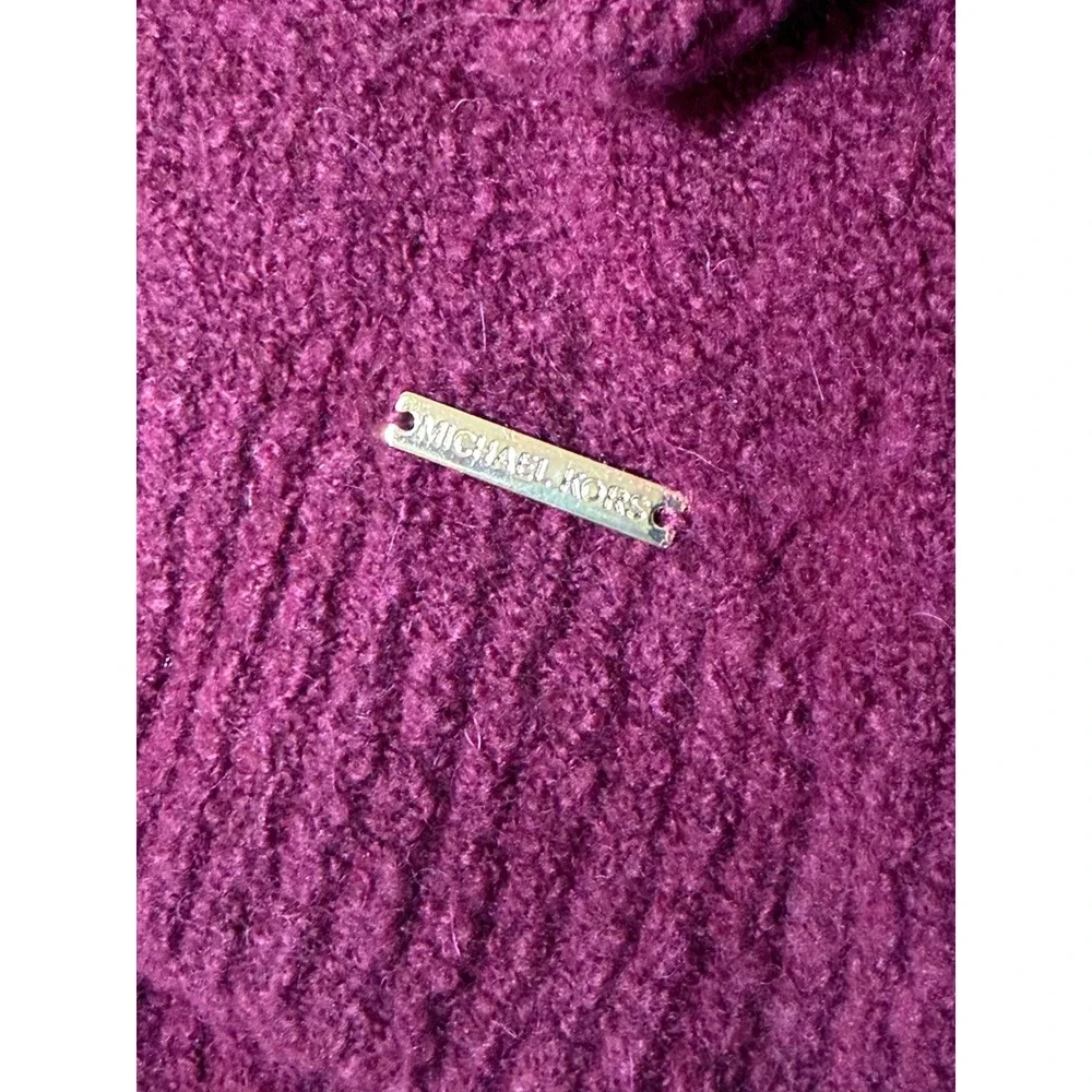 Michael Kors Burgundy V-Neck Merino Wool Alpaca Blend Sweater QF76DN67PU NWT S‎
